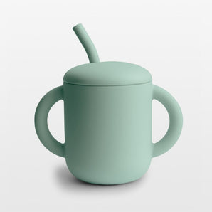 Vaso de entrenamiento de silicona con pajita Baby Mushie