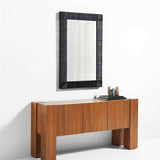 Espejo de pared de ratán negro Simi.