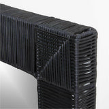 Espejo de pared de ratán negro Simi.