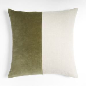 Almohada de lino Ska 23" Colorblock Desert  Velvet