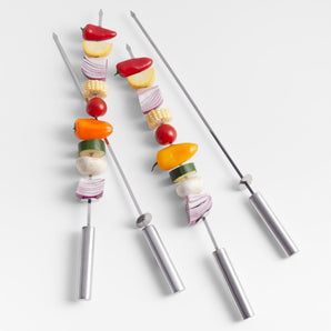 Pinchos deslizantes de acero inoxidable con mango hueco, juego de 4