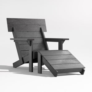 Silla Adirondack Takagi de Exterior reciclado con otomana