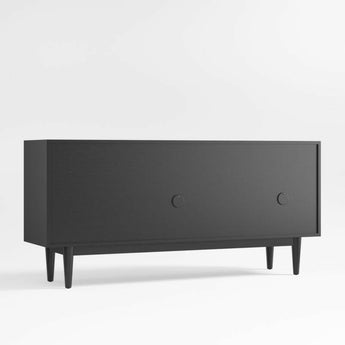 Consola multimedia de almacenamiento de madera negra Tate de 64,5".