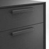 Consola multimedia de almacenamiento de madera negra Tate de 64,5".