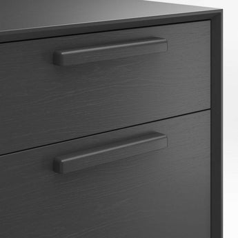 Consola multimedia de almacenamiento de madera negra Tate de 64,5".