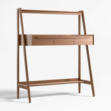 Tate 50" Walnut Escritorio de pie de madera con cajones.