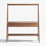 Tate 50" Walnut Escritorio de pie de madera con cajones.