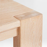 Mesa de centro rectangular de 54" de madera de roble blanco natural Terra.