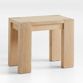 Mesa auxiliar de madera de roble blanco natural Terra.