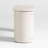 Escritorio giratorio Twist de madera de fresno encalada con almacenaje.