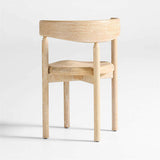 Silla de comedor curva de madera de roble Virage.