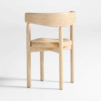 Silla de comedor curva de madera de roble Virage.