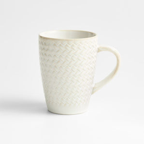 Taza de gres blanco con piñas de invierno de 12 onzas