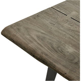 Mesa de comedor de madera maciza Yukon Weathered Grey Live Edge.