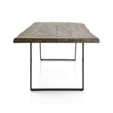 Mesa de comedor de madera maciza Yukon Weathered Grey Live Edge.
