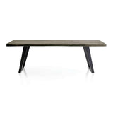 Mesa de comedor de madera maciza Yukon Weathered Grey Live Edge.