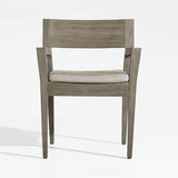 Andorra Madera Gris Envejecida Exterior Silla de comedor con Taupe Cojín.