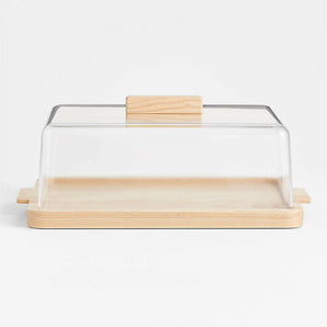 Tabla de servir rectangular de madera de fresno Arla con tapa acrílica.