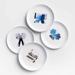 Platos de ensalada de melamina mariposa de Lucia Eames™, juego de 4