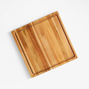 Tabla de cortar de madera de acacia Crate & Barrel 16 "x16" x0.75 "