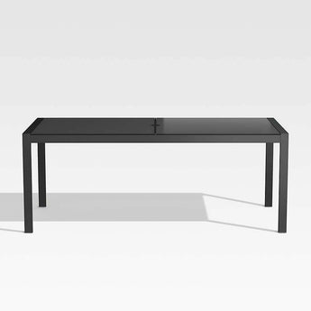 Dune Mesa de comedor rectangular negra Exterior Cristal