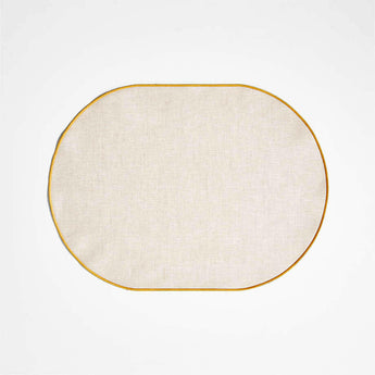 Mantel Individual Amarillo de Lino de Fácil Cuidado.