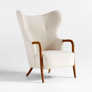 Silla acentuada Laso White Boucle.