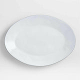 Plato grande de gres reciclado blanco Marín.