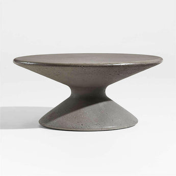 Mesa de centro redonda de hormigón gris Posada 36" Exterior .