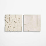 'Taso 24' Decoración de pared con azulejos blancos tallados a mano 24 "x1,5".