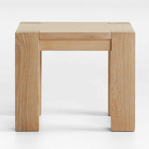 Mesa auxiliar de madera de roble blanco natural Terra.