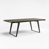 Mesa de comedor de madera maciza Yukon Weathered Grey Live Edge.