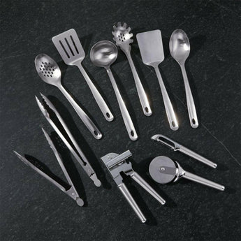 Abrelatas de acero inoxidable cepillado Crate & Barrel.