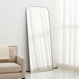 Borde Brushed Nickel Arco Espejo de pie.