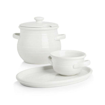 Tazón de sopa de granja.