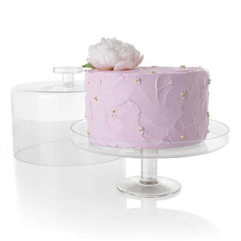 Soporte para tartas con pie y cúpula.