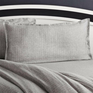 Funda de almohada de lino a rayas