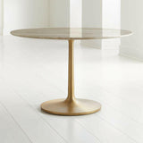 Mesa de comedor de mármol Nero 48" con base Brass .