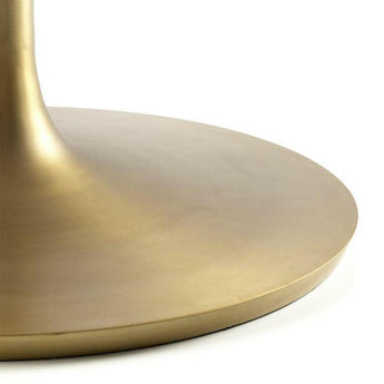 Mesa de comedor de mármol Nero 48" con base Brass .