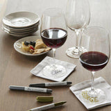 Vino Cristal Marcadores, juego de 3.