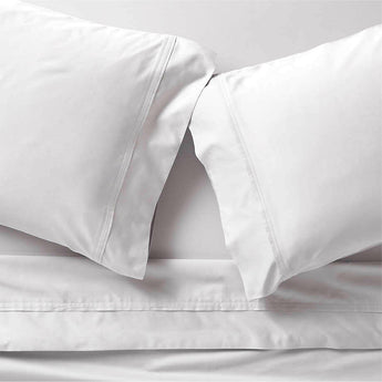 Fundas de almohada estándar de satén blanco orgánico de 400 hilos, juego de 2.