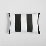 Sunbrella ® 20 "x13" Black Cabana Stripe Exterior Pillow.