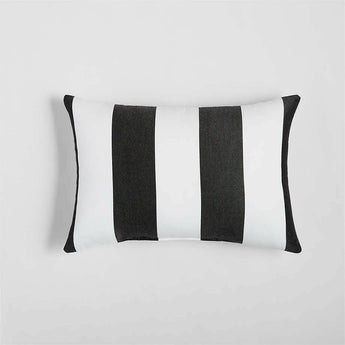 Sunbrella ® 20 "x13" Black Cabana Stripe Exterior Pillow.