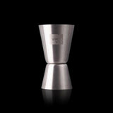 Doble jigger de acero inoxidable.