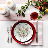 Chesney 90" Rosewood-Camino de mesa de lino a rayas.