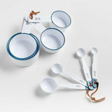 Tazas medidoras de esmalte blanco Ena, juego de 4.