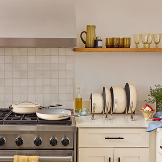 Clean Kitchen cookware and kitchen essentials displayed in a bright, modern kitchen. 