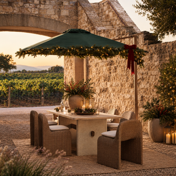 Elegant outdoor dining furniture set from Crate & Barrel perfect for stylish backyard gatherings