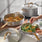 Modern Kitchen setup featuring elegant Crate & Barrel designs for a stylish, functional cooking space
