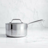 Crate & Barrel EvenCook Core ® 3.5 Qt. Stainless Steel Saucepan with Lid.